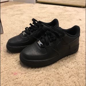Black Air Force 1s size 4Y